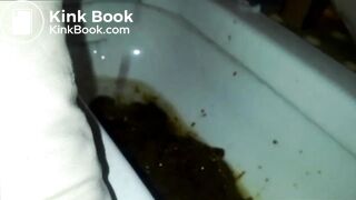 Asian Girl Diarrhea on the Toilet