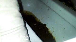 Asian Girl Diarrhea on the Toilet