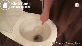 Sexy babe pooping on toilet 2