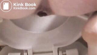 Blonde teen poops