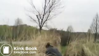 Amateur bbw poops outside