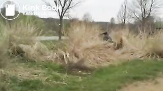 Amateur bbw poops outside