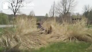 Amateur bbw poops outside