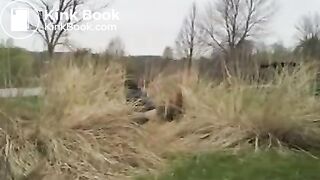 Amateur bbw poops outside