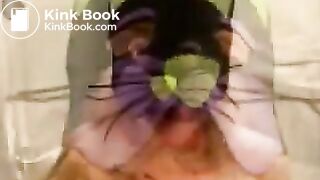 Masked blonde eats scat