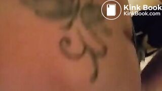 Girl's poop completely covers a boy's big cock