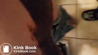 Girl's poop completely covers a boy's big cock