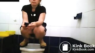 Mix of beautiful Asian pooping girls