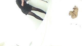 Japanese woman on the toilet