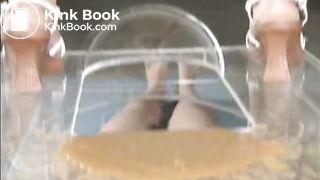 Random beauties spraying their liquid shit on a young slave woman