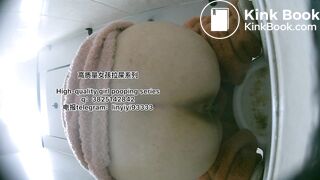 A pretty girl defecates in the toilet 3