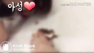 Very Rare korean girl amateur eats scat off mans foot