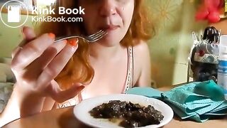 Shits on her plate and eats it