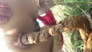 Huge poop in nature