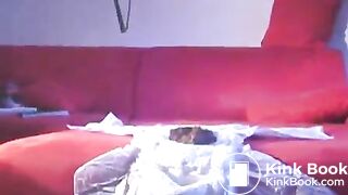 BBW taking a shit on couch