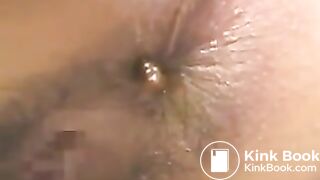 Naked Jap babe manage to poop a long turd in library