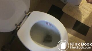 BBW Mom shits in the dog bowl and toilet