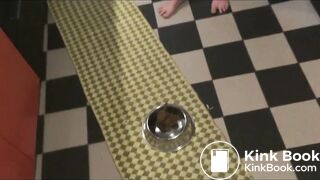 BBW Mom shits in the dog bowl and toilet