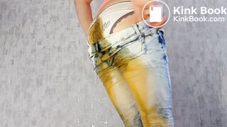 girl in jeans shit herself badly