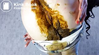 girl in jeans shit herself badly