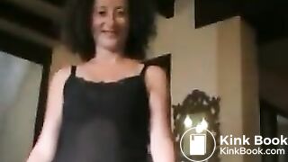 Mistress feeds slave her shit