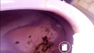 Ebony goddess licks toilet