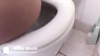 Hot Brazilian girl on toilet