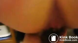 Wife shitting on husbands dick and hands