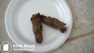 Cooking a shit pudding from her own poop