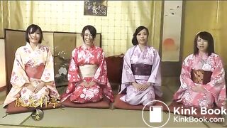 Beautiful women show a Japanese hospitality for their guests