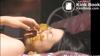 asian woman gets shit on