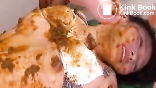 Girls prepare the new college student to be a dirty scat slut