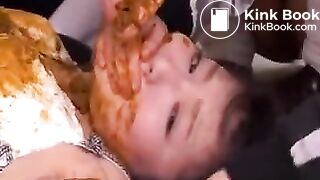 Girls prepare the new college student to be a dirty scat slut