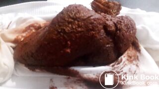 Massive bulgy poop in white tights