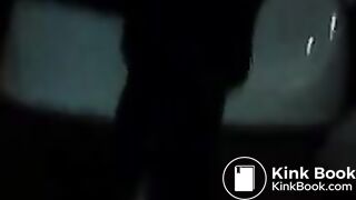 Amateur ebony girl pooping in the public toilet