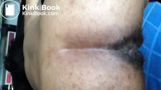 Hairy Ebony Pushes out a Fat Turd (HD)