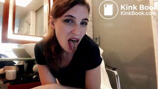 Girl shits in cup and tastes