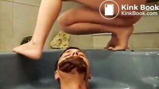 Big shit on guys face