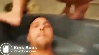 Big shit on guys face