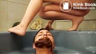 Big shit on guys face
