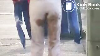 Dany massive public pants \ panty pooping