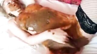 Scat Solo girl shitty masturbation