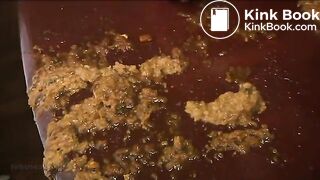 Mature woman helps a young girl to poop