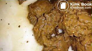 Masked girl pooping and smearing