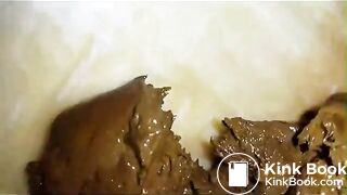 Masked girl pooping and smearing