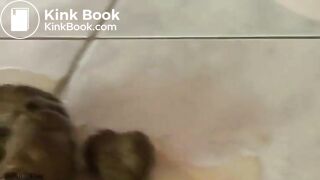 KInky blonde shitting thick turd