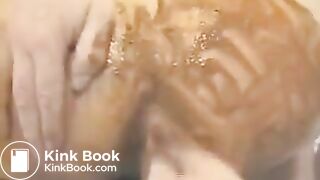 old shitting couple smears each others