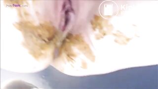 Pretty girl shits in pink shorts