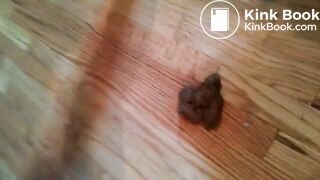 Chubby wife pooping on the floor