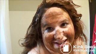 bbw rubs shit in hair